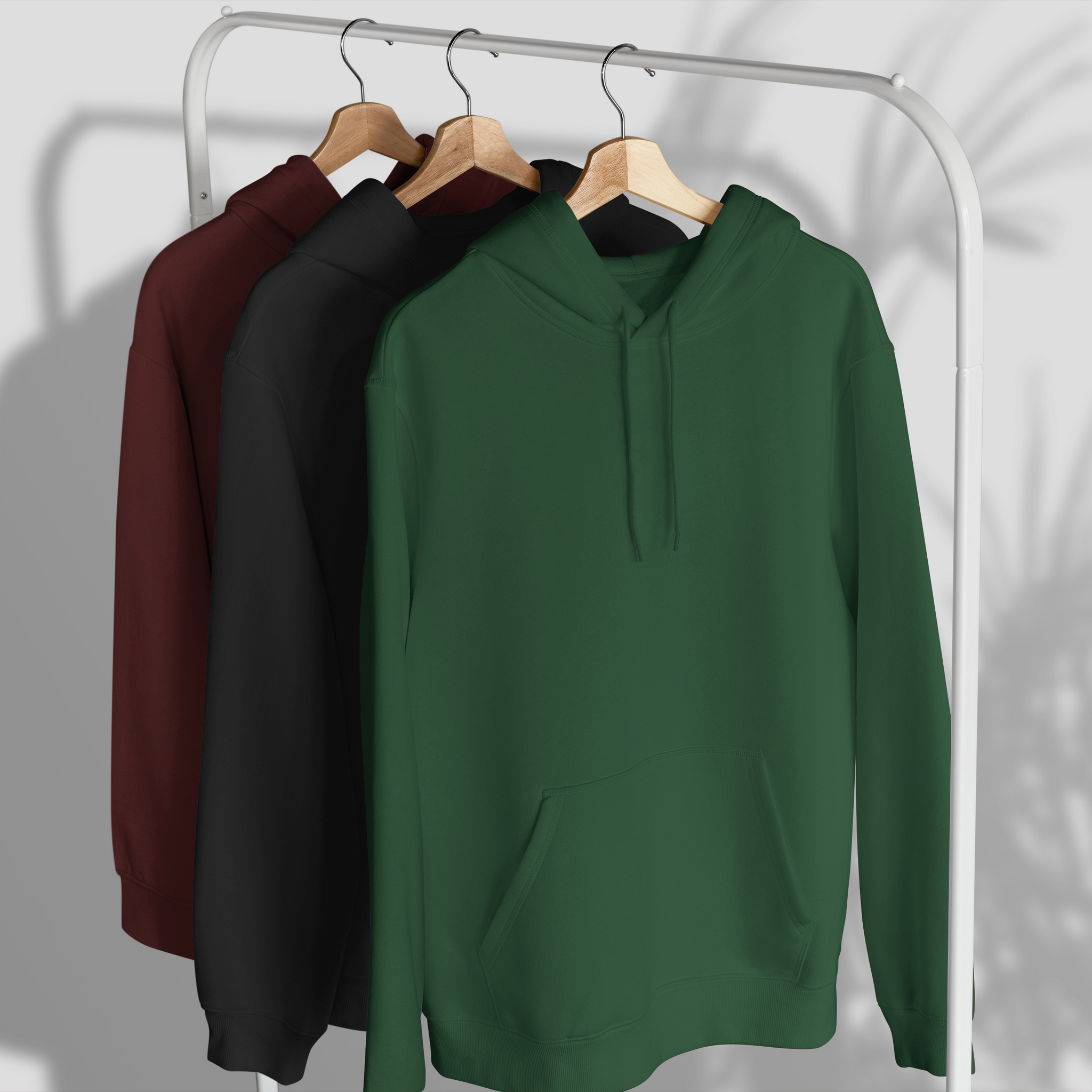 COMBO of 3 Heavyweight Hoodies // Green, Black & Maroon