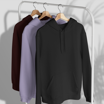 COMBO of 3 Heavyweight Hoodies // Black, Lavender & Maroon