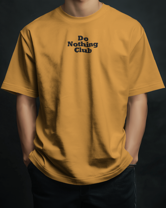 Do Nothing Club // Oversized Fit Graphic Tee // Yellow