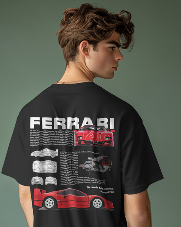 Ferrari F40 // Oversized Fit Graphic Tee // Black