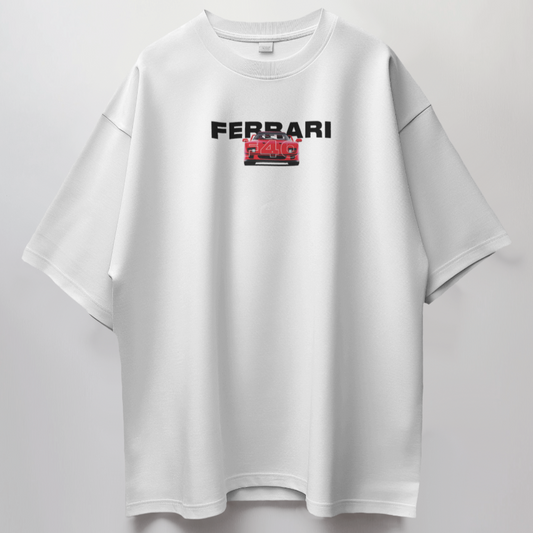 Ferrari F40 // Oversized Fit Graphic Tee // White