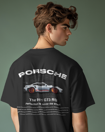 Porsche // Oversized Fit Graphic Tee // Black