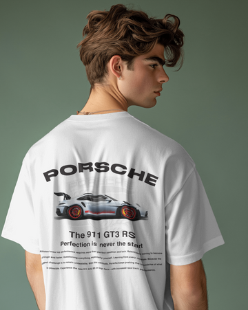 Porsche // Oversized Fit Graphic Tee // White