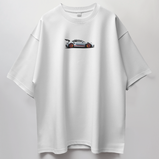 Porsche // Oversized Fit Graphic Tee // White