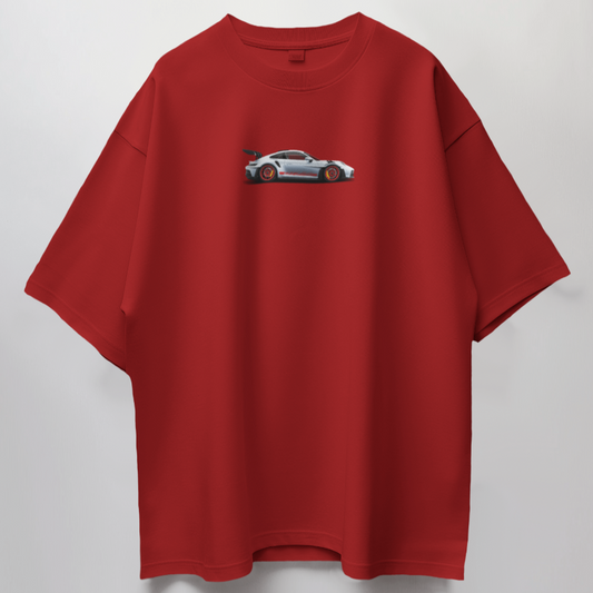 Porsche // Oversized Fit Graphic Tee // Red