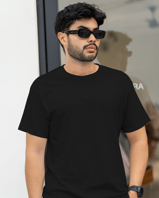 Obsidian Black // Relaxed Fit Essential Tee