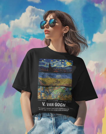 Van Gogh // Oversized Fit Graphic Tee // Black