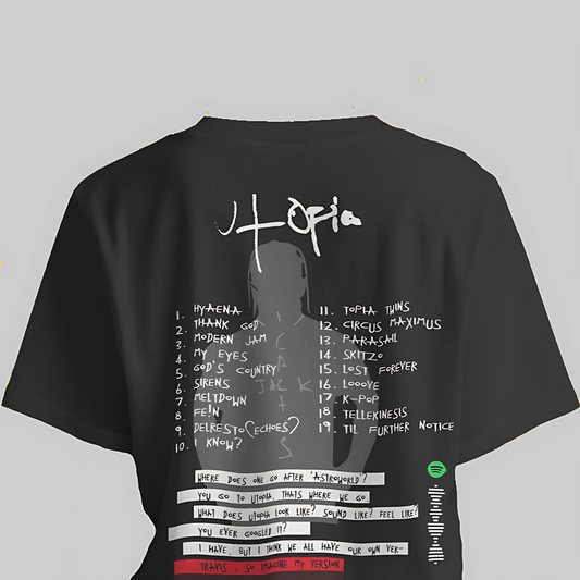 Travis Scott Utopia // Oversized Fit Graphic Tee // Black