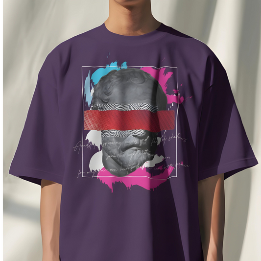 Glitch // Oversized Fit Graphic Tee // Purple