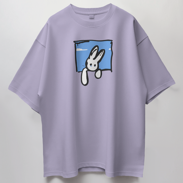 Bunny // Oversized Fit Graphic Tee // Lavender