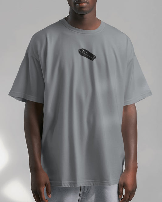 Coffin // Oversized Fit Graphic Tee // Grey