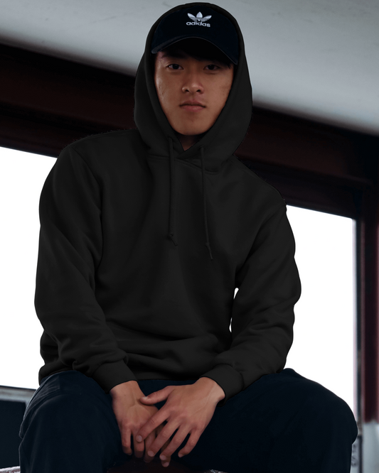 Solid Black Comfort Hoodie