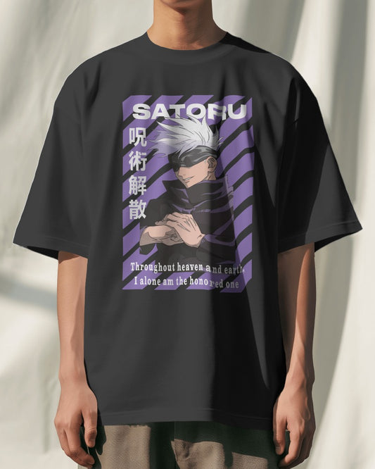 Jujutsu Kaisen Collection "Satoru" // Relaxed Fit Graphic Tee // Black