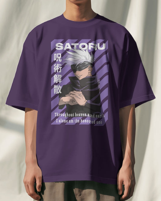 Jujutsu Kaisen Collection "Satoru" // Relaxed Fit Graphic Tee // Purple