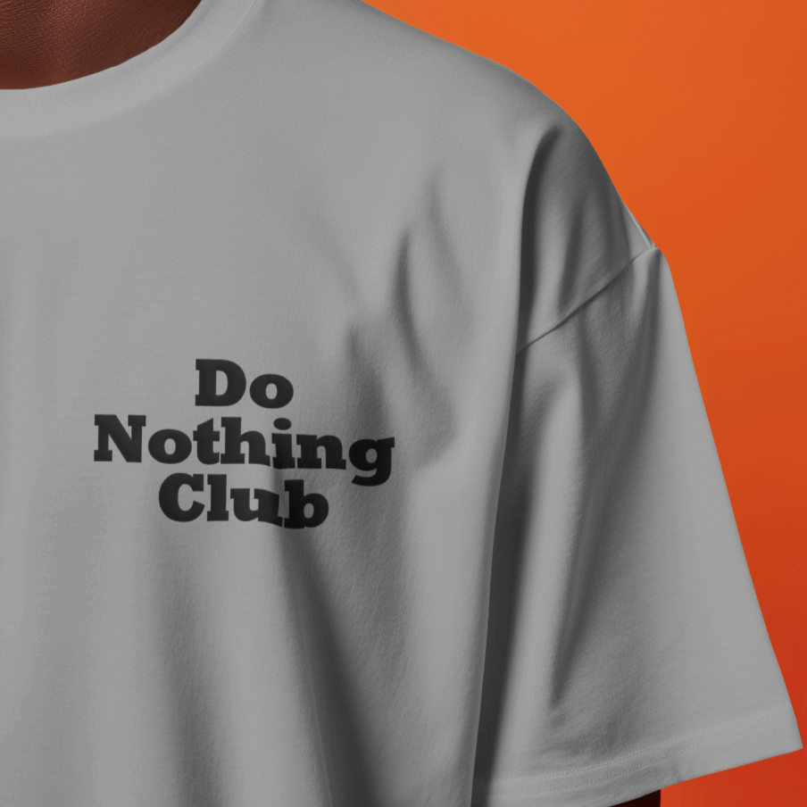 Do Nothing Club // Oversized Fit Graphic Tee // Grey