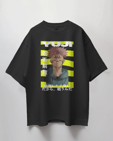 Jujutsu Kaisen Collection "YUJI" // Relaxed Fit Graphic Tee // Black