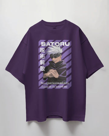 Jujutsu Kaisen Collection "Satoru" // Relaxed Fit Graphic Tee // Purple