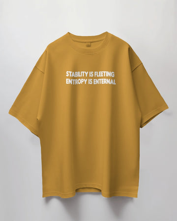 Stability and Entropy // Oversized Fit Graphic Tee // Yellow