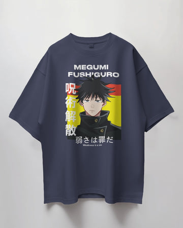 Jujutsu Kaisen Collection "Megumi" // Relaxed Fit Graphic Tee // Blue