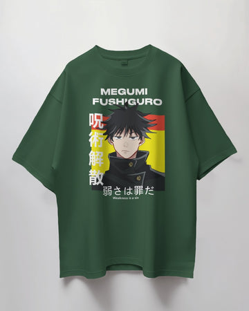 Jujutsu Kaisen Collection "Megumi" // Relaxed Fit Graphic Tee // Green