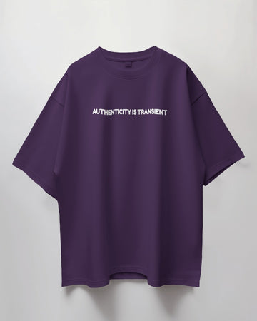 Authenticity Is Transient // Oversized Fit Graphic Tee // Purple