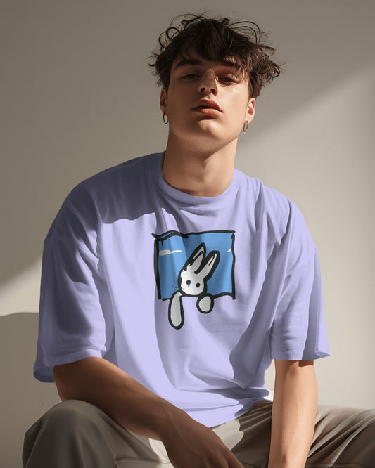 Bunny // Oversized Fit Graphic Tee // Lavender