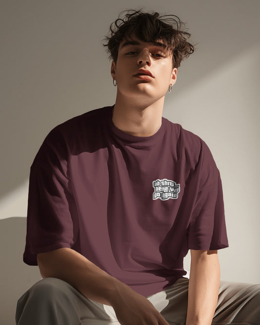 GTA COLLECTION "CJ" // Oversized Graphic Tee // Maroon