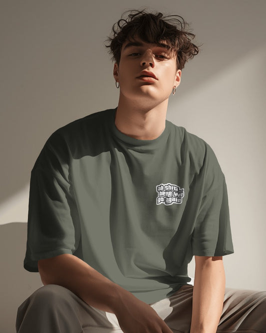 GTA COLLECTION "CJ" // Oversized Graphic Tee // Olive Green