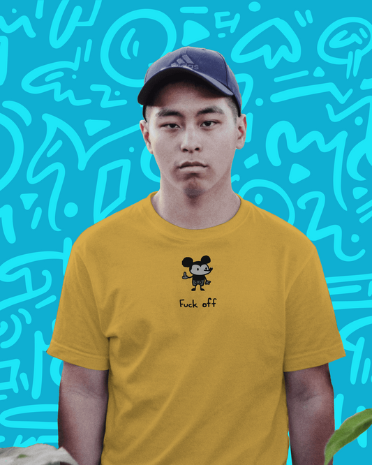 UPSET MICKY // Oversized Fit Graphic Tee // Yellow