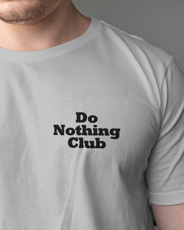 Do Nothing Club // Oversized Fit Graphic Tee // Grey