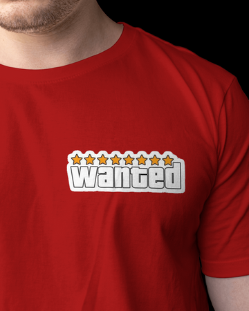 GTA COLLECTION "WANTED" // Oversized Graphic Tee // Red