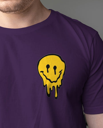 Melting-Face // Oversized Fit Graphic Tee // Purple