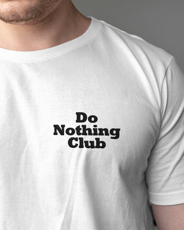 Do Nothing Club // Oversized Fit Graphic Tee // White