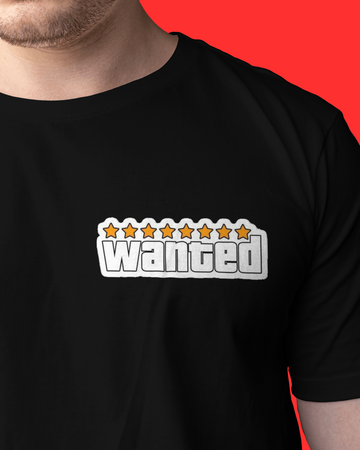 GTA COLLECTION "WANTED" // Oversized Graphic Tee // Black