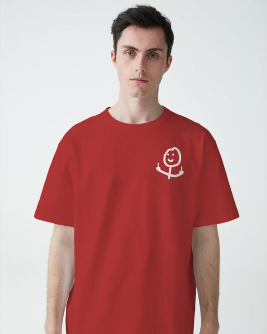 IDGAF // Oversized Fit Graphic Tee // Red