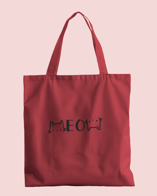 Meow (Black) Tote Bag with Zipper