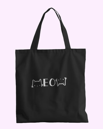 Meow Tote Bag with Zipper