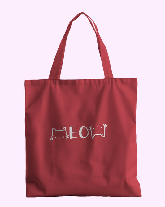 Meow Tote Bag with Zipper