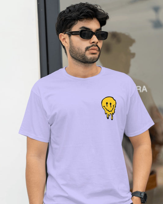 Melting-Face // Oversized Fit Graphic Tee // Lavender