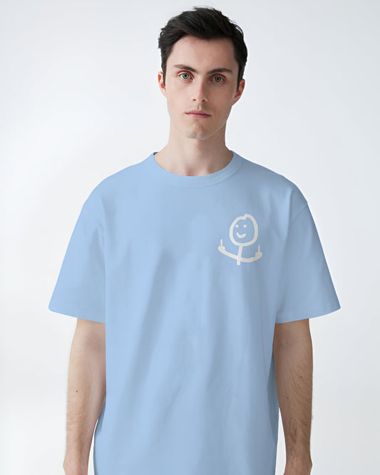 IDGAF // Oversized Fit Graphic Tee // Blue