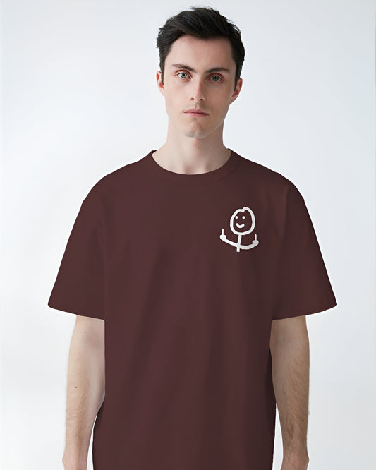 IDGAF // Oversized Fit Graphic Tee // Maroon