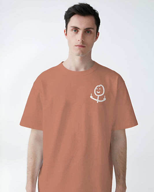 IDGAF // Oversized Fit Graphic Tee // Coral Orange