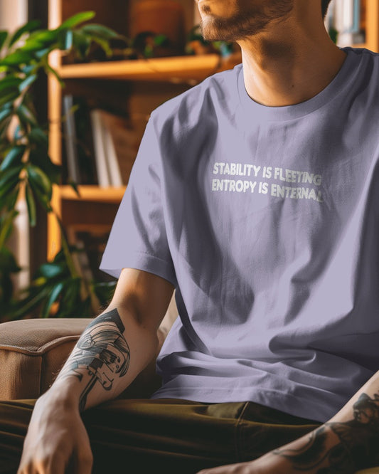 Stability and Entropy // Oversized Fit Graphic Tee // Lavender