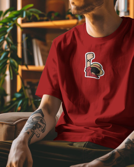 One Piece Collection "02" // Relaxed Fit Graphic Tee // Red