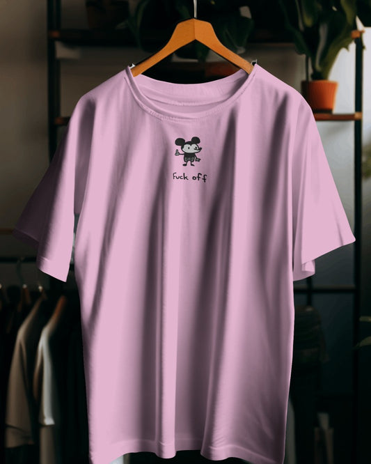 UPSET MICKY // Oversized Fit Graphic Tee // Pink