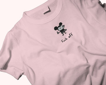 UPSET MICKY // Oversized Fit Graphic Tee // Pink