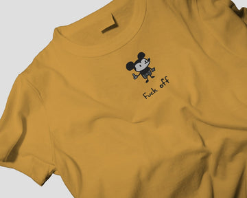 UPSET MICKY // Oversized Fit Graphic Tee // Yellow