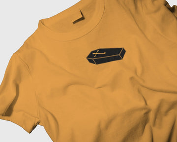 Coffin // Oversized Fit Graphic Tee // Yellow