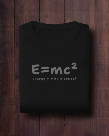 PRINTED GRAPHIC TEE IN BLACK // E=mc²