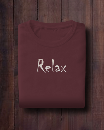 PRINTED GRAPHIC TEE IN MAROON // RELAX